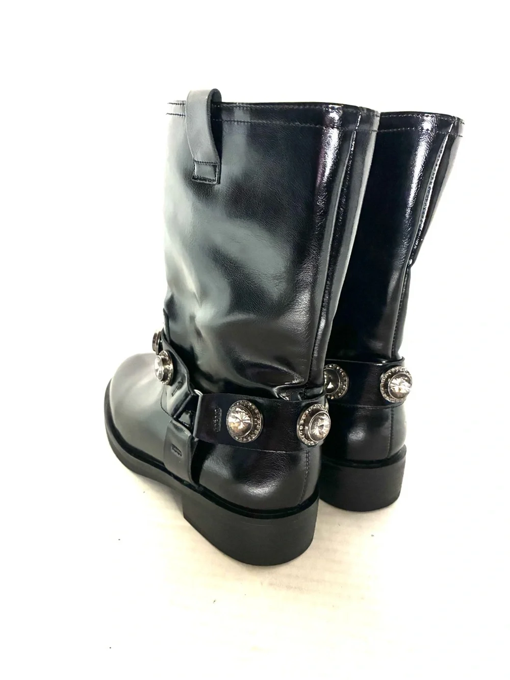 Kurt Geiger London Octavia Black Patent Crystal Harness Boots NWT Kids Size 2